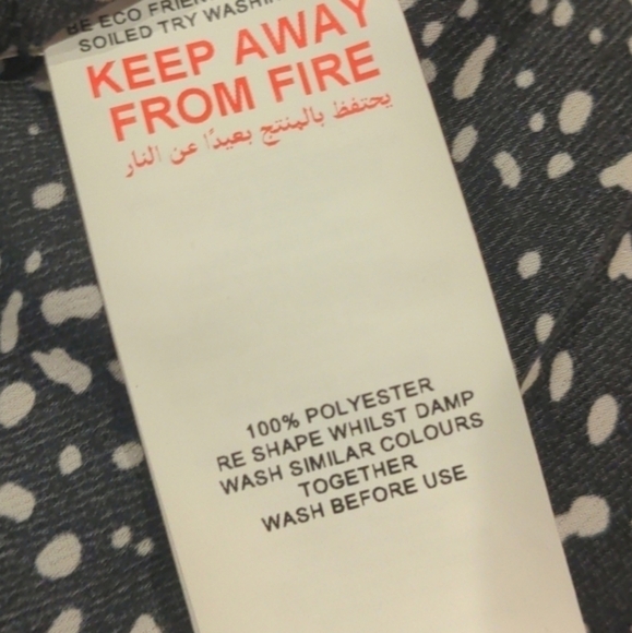 Missguided Black Dalmatian Print V Neck Smock Dress size 0 - Picture 6 of 8